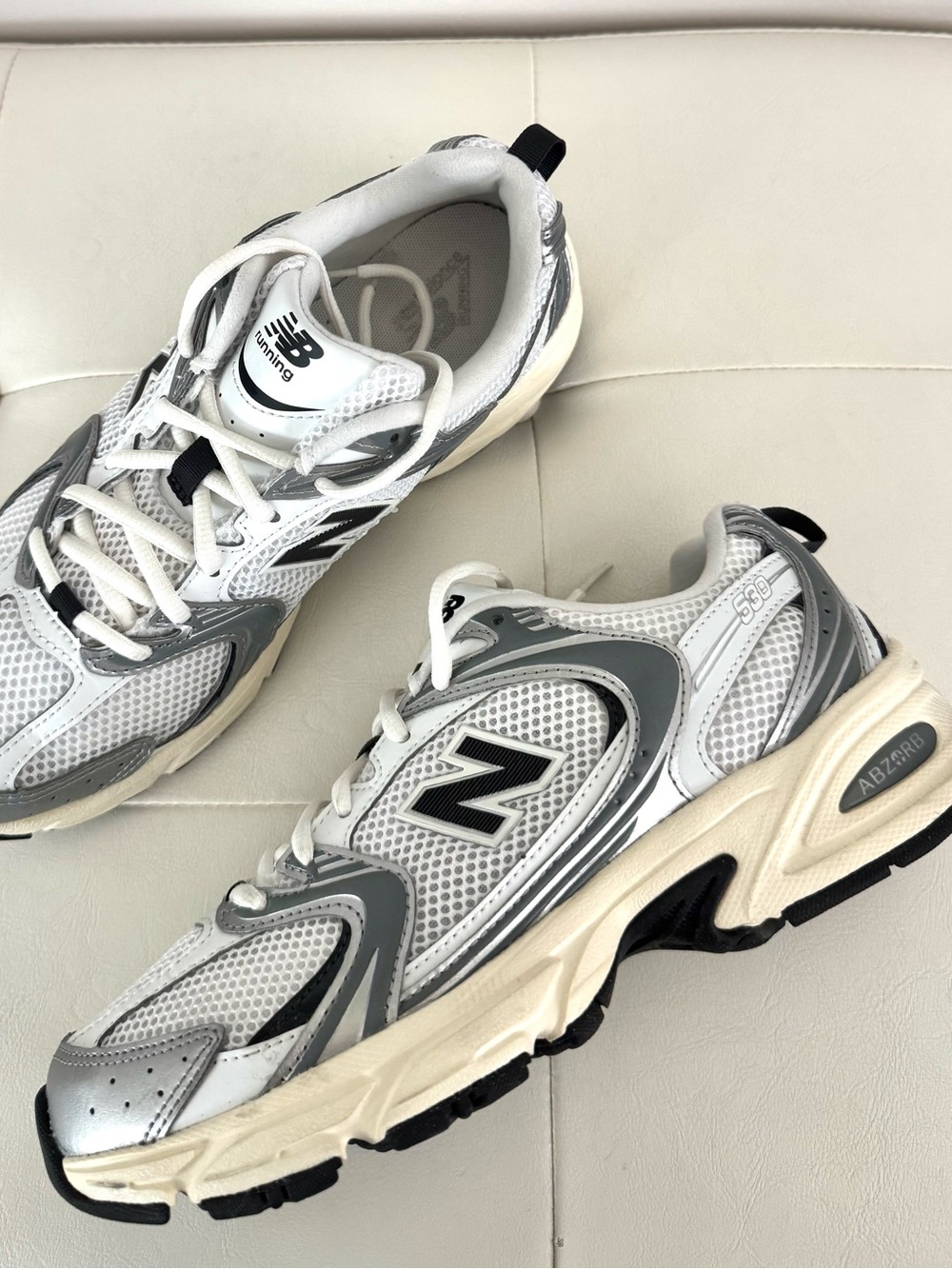 New Balance 530 Mesh Running Shoes White & Silver